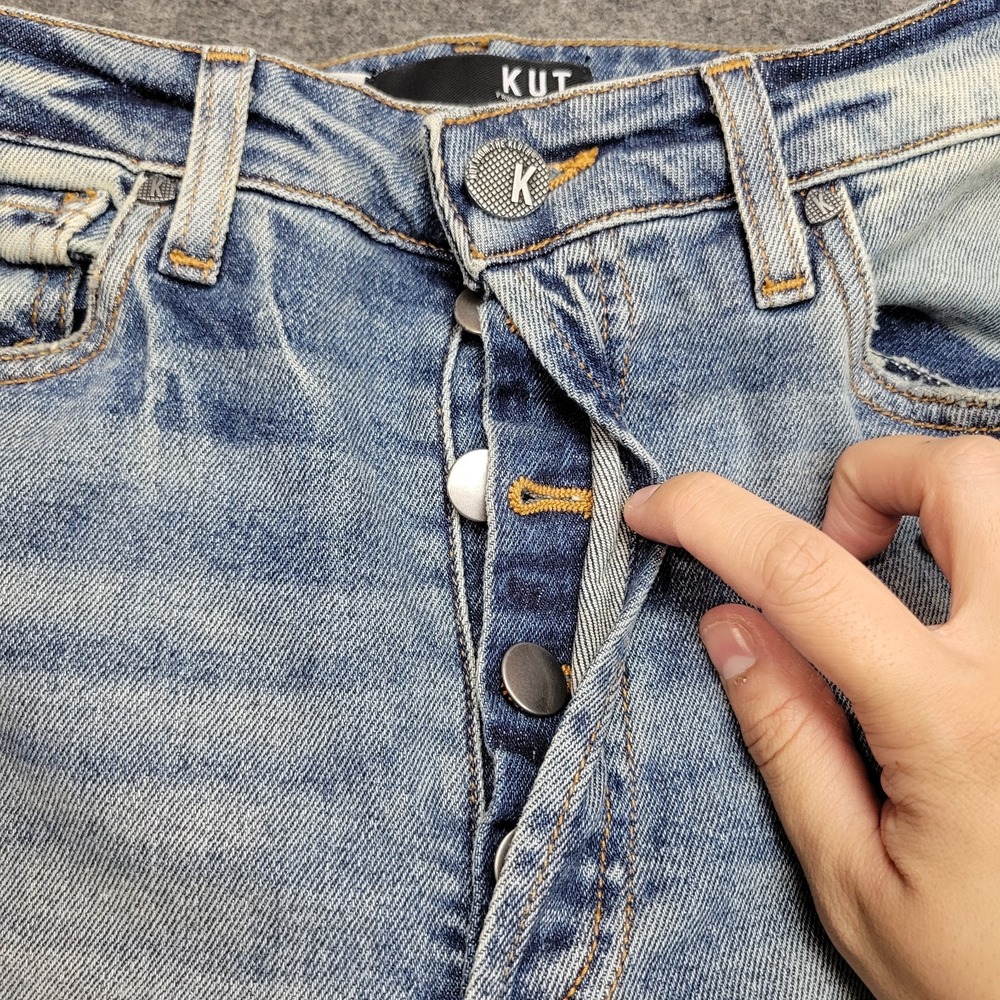 Kut From The Kloth Jeans Womens 0 Blue Denim High Rise Ankle VTG Straight Preppy - Picture 7 of 13
